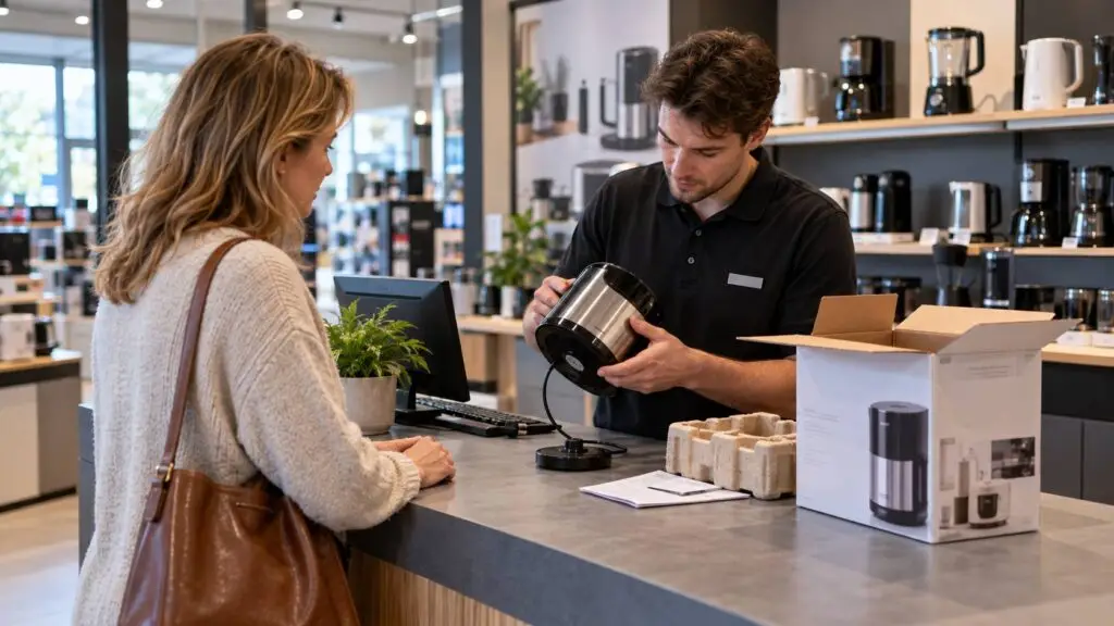 Verkoper beoordeelt een gebrekkig product bij consumentenrecht garantie