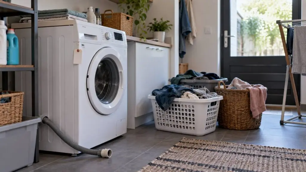 Defecte wasmachine in afwachting van reparatie of vervanging